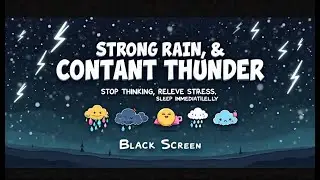 ⚡ Thunderstorm in Total Darkness (10 hours) | Heavy Rain & Distant Thunder for Sleeping & Focus 🌩🎧