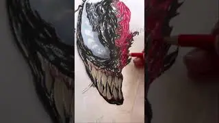 Drawing VENOM vs CARNAGE Realistic [ Tom Hardy And Woody Harrelson ] 