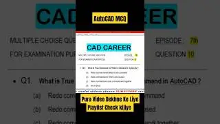 AutoCAD COMMAND MCQ #autocadd #cadcareer #reels #shorts