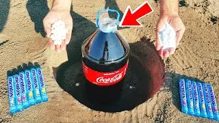 Experiment Reaction of Coca Cola and Mentos from Underground