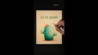 CUTE CACTUS DRAWING 😍  - #shorts