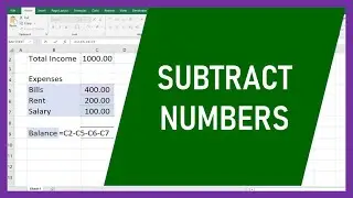 how to subtract in excel | minus formula