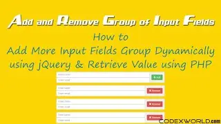 Add Remove Group of Input Fields Dynamically using jQuery