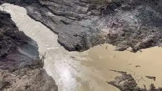 Chilcotin River Landslide Updated Footage Post Breach