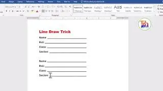 How to draw a line in MS Word || Fill in The Blank Line || Dash Line