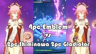 Yae Miko 4pc Emblem vs 2pc Shiminawa 2pc Gladiator Artifact Comparison | Genshin Impact