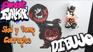 DIBUJO Corrupt Skid n Pump FNF | PASO A PASO | how to draw Corrupt Skid n Pump - friday night funkin