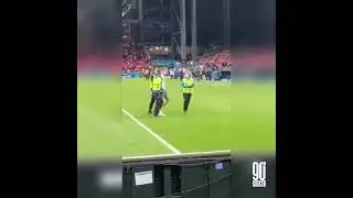 Russian fan storming the pitch after Denmark v Russia 21/06/2021 