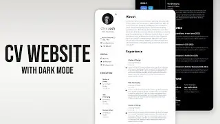 Responsive CV Resume Website with Dark Mode using React & Tailwind Tutorial