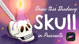 Draw a Shadowy Skull in Procreate // Halloween Drawing Tutorial