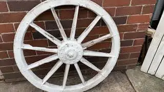 Vintage Concrete Wagon Wheel Garden decor Farm