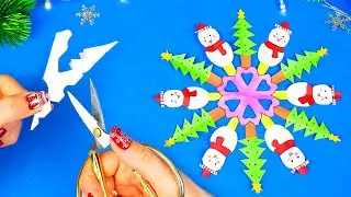 3 Идеи, как сделать Снежинку из бумаги ❄ Бумажные снежинки своими руками ❄ Поделки на Новый год #1