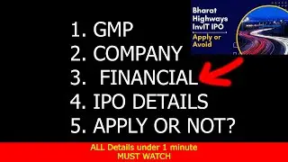 Bharat Highways IPO Should you Apply? Watch this video before you do any mistake