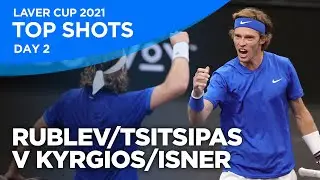 Andrey Rublev/Stefanos Tsitsipas v Nick Kyrgios/John Isner Top Shots | Day 2 | Laver Cup 2021
