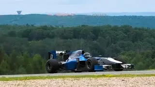 4x Formula GP2 with Naturally Aspirated V8 Screaming Around Brno Circuit