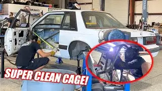 Ruby's Engine Is Out & Our Godzilla Swapped Fox Body Gets a TON Of Roll Cage!!! (Welding Time Lapse)