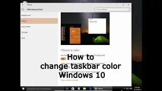 How to change taskbar color Windows 10