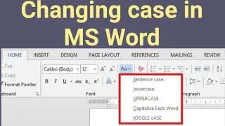 Changing case in MS Word