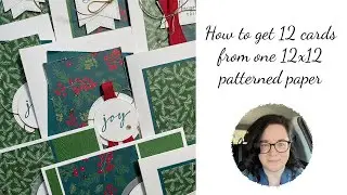 12 Christmas Cards from One Piece of 12x12 Patterned Paper