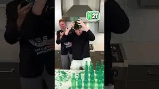 Попытка Побить Мировой Рекорд по Разбитым Головой Бутылкам MrBeast 