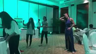 Cris Cyborg learns Pakastani dance with contestants of 2017 Miss Veet Pakistan HUM TV