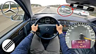 Mercedes-Benz E-Class E430 W210 Lorinser TOP SPEED DRIVE ON GERMAN AUTOBAHN 🏎