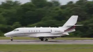 NetJets Cessna Citation Latitude Landing at Hickory Regional Airport  (5-24-18)