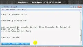 Telnet Configuration on RedHat (Centos 5.5) (Hafiz Haider)