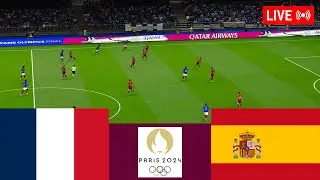 France vs Spain LIVE. Final U23 Paris Olympics Football 2024 Full match - Video game simulation