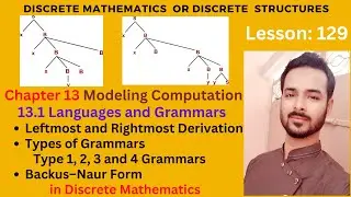 Lesson 129 Part II: Languages and Grammars | Leftmost and Rightmost Derivation | Types of Grammars
