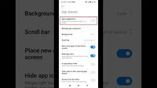 How to enable/disable app suggestions in xiaomi phone