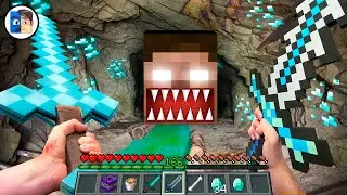 Minecraft in Real Life POV -  HEROBRINE CAVE in Realistic Minecraft 創世神第一人稱真人版