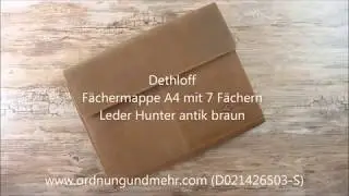 Dethloff Fächermappe A4 Leder braun antik mit 7 Fächern D021426503-S