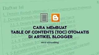 Cara Membuat Table of Contents (TOC) Otomatis di Artikel Blogger | versi alinuxblog