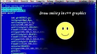 C++ program to draw smiley face in c++ graphics| graphics c| draw with code
