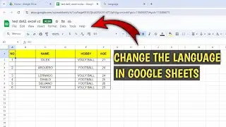 HOW TO CHANGE THE LANGUAGE IN GOOGLE SHEETS