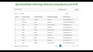 Ajax DataTable with Page Selector using jQuery and PHP | Softaox