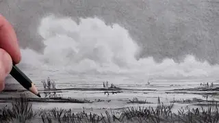 How To Draw A Landscape With Clouds For Beginners: Narrated Pencil Drawing