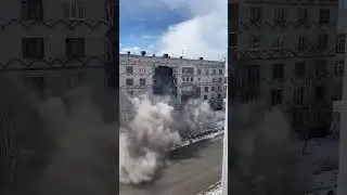 Момент обрушения общежития в Печоре 2024