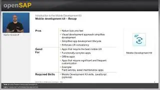 Introduction to the Mobile Development Kit - W4U1 - Build Mobile Apps SAP Cloud Mobile Services