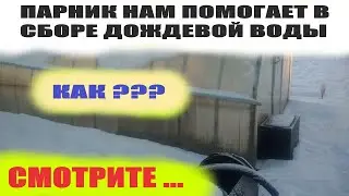 Сбор дождевой воды для полива с крыши парника