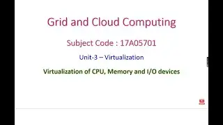 Virtualization of CPU, Memory and I/O Devices - GCC - Unit III - Virtualization - 17A05701