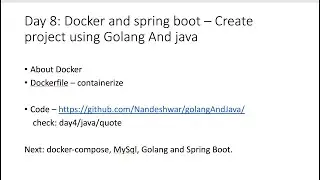 Day 8 : containerize spring boot application using docker file - create project using Golang & Java