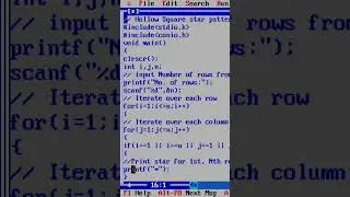 Hollow square Star ⭐ pattern in C Programming language (@educationzone4055 )