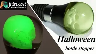 Halloween Bottle Stopper with a Skull 💀 Glow in the Dark / RESIN ART