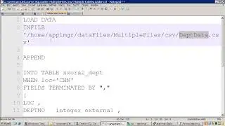 Oracle SQLoader- Loading Multiple Files, Loading Data Into Multiple Tables Using When Condition