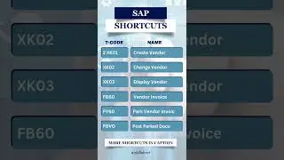 SAP T-Code | Shortcuts #sap #shorts #shortcut