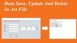 Data save update and delete in text file | Use text file as a database | record data in text file