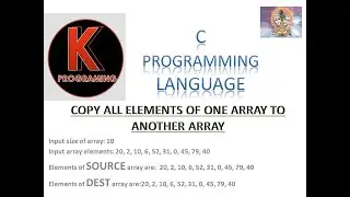 Program to Copy array elements to another array in C programming language