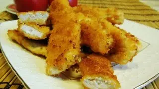 Рецепт- Золотые Пальчики из Куриного Филе в Кляре, Сочные Хрустящие Куриные Рулетики